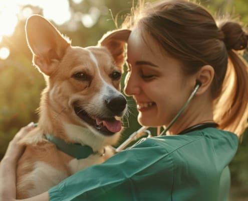 Tiernotfallkarte24-Tierarzt:in mit Hund