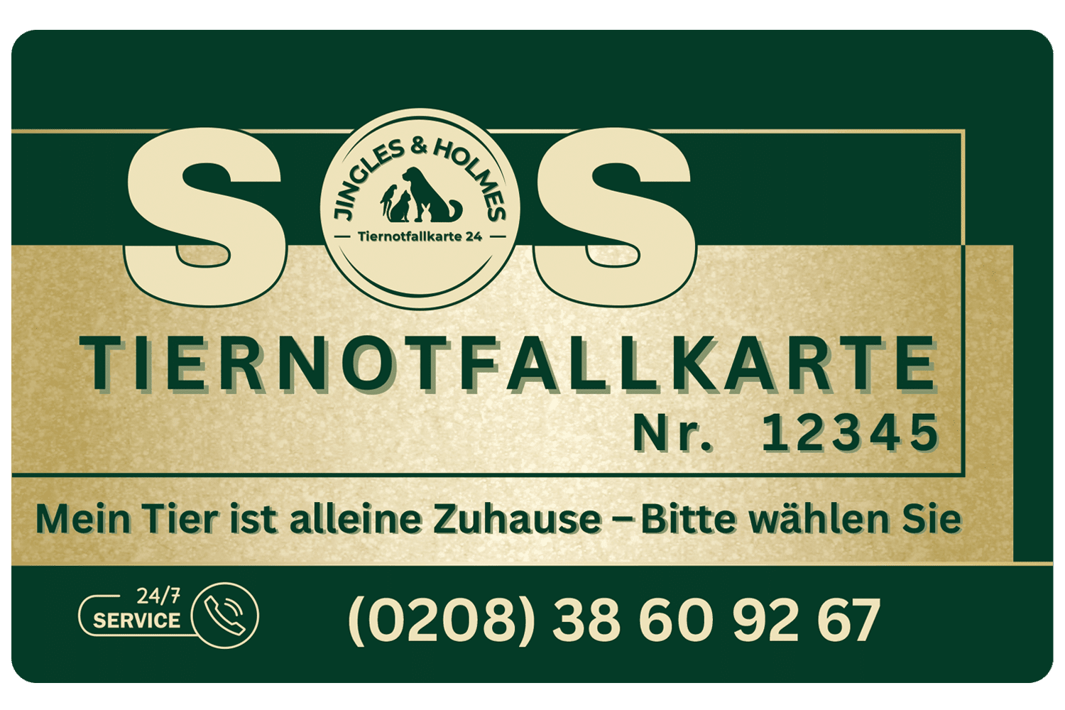 Tiernotfallkarte - Mein Tier ist alleine Zuhause
